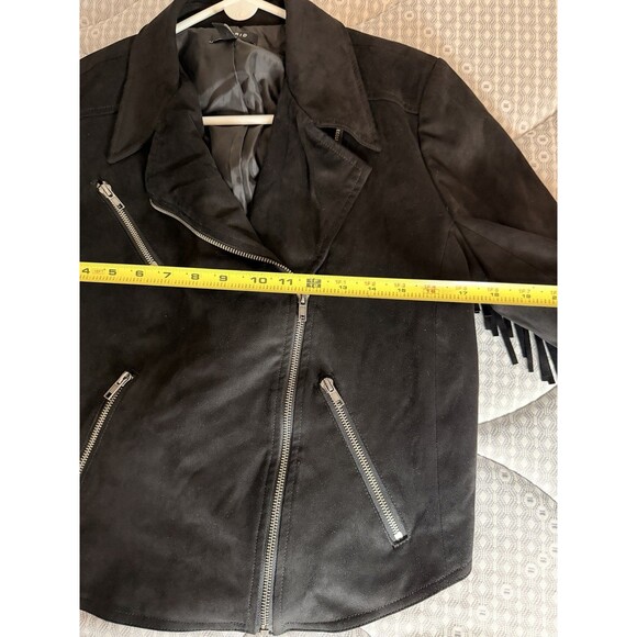 Torrid Black Faux Suede Fringe Moto Jacket Cropped Western Boho Size 2X - Picture 6 of 9